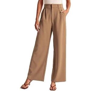 High-Waist Wide-Leg Pants in Camel